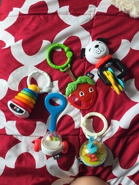 Fisher-Price Multicolor Baby Rattle & Teether Toy Bundle